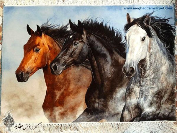 تابلو فرش دستباف سه اسب نفیس