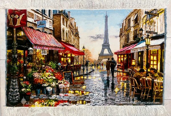 تابلو فرش دستباف عاشقانه پاریس