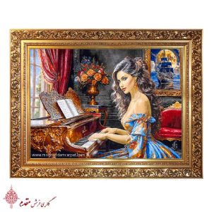 تابلوفرش دختر پیانیست